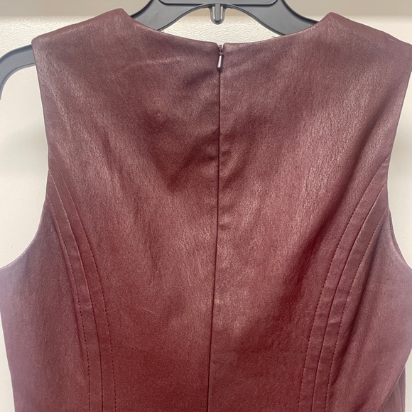 THEORY BURGUNDY LAMB LEATHER FRAYLAN DRESS ZIPPERS EUC - Picture 14 of 14